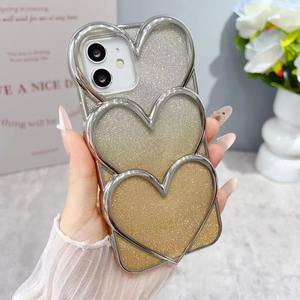 Chevauchement amour placage TPU étui de <span class=keywords><strong>t</strong></span>éléphone portable paillettes dégradé coloré pour filles femmes pour Iphone 16 pro <span class=keywords><strong>max</strong></span> 15 pro - Product Image 4