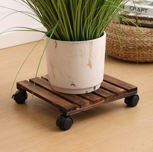 Roulettes carrées robustes à verrouillage pour plateaux à plantes en bois, adaptées au stockage de plantes d'intérieur/extérieur et de pots de fleurs lourds. - Product Image 2