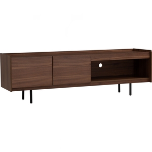 Industrial Metal Frame DENVER 1.8M <b>TV</b> Cabinet <b>Walnut</b> Top Media Console for Urban Apartment and Modern Office Lounge Area - Product Image 1