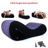 Canapé gonflable pour couples Kamasutra, oreiller en forme de S, poignées double face, accoudoirs sensuels, matelas de soutien pour positionnement