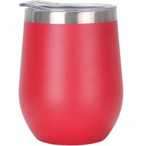 Powder Coating 12Oz Stainless Steel <b>Insulated</b> Vacuum <b>Wine</b> Glass Egg Shape Coffee Mugs <b>Tumbler</b> With Lid - Product Image 6