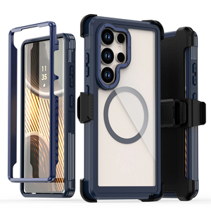 Étui de téléphone antichoc 360 degrés avec clip <span class=keywords><strong>ceinture</strong></span> noir pour <span class=keywords><strong>Samsung</strong></span> S25 ULTRA Étui de téléphone transparent antichoc pour <span class=keywords><strong>Samsung</strong></span> S26 - Product Image 3