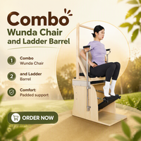 MJD Combo Durable Chaise Wunda et Barrel Ladder, Équipement Commercial de Pilates Reformer, Idéal pour l'Exercice