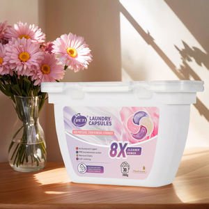 Capsules de lessive JIETI, 30 dosettes, 360g, parfum floral, antibactériennes, nettoyage en profondeur, adoucissantes, lavage automatique en machine - Product Image 1