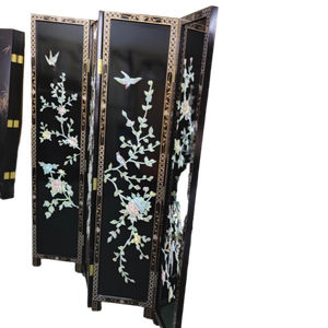 <span class=keywords><strong>Paravent</strong></span> vintage de style oriental avec incrustations de coquillages pour la décoration intérieure et cadeau d'anniversaire de luxe - Product Image 4