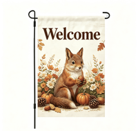 Drapeau de jardin promotionnel double face imprimé pour Thanksgiving et Pâques, motif lapin, pour décoration extérieure, personnalisation du logo gratuite