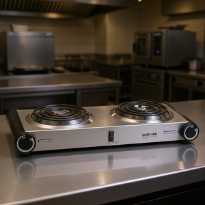 Placa de Cocina Eléctrica de Doble Quemador Better Chef, Acero Inoxidable, 1000-3000W, Equipo de Cocina Comercial - Product Image 2