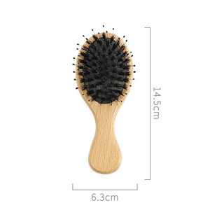 Petite <span class=keywords><strong>brosse</strong></span> à cheveux <span class=keywords><strong>en</strong></span> poils <span class=keywords><strong>de</strong></span> <span class=keywords><strong>sanglier</strong></span> compacte et portable avec logo personnalisé peigne à cheveux <span class=keywords><strong>de</strong></span> voyage <span class=keywords><strong>en</strong></span> bois pour filles enfants femmes <span class=keywords><strong>meilleur</strong></span> cadeau - Product Image 6