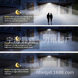 Solar Powered Folding LED Three Head Lamp With <b>Motion</b> <b>Sensor</b> For Outdoor Courtyard And Home Use - Product Image 2