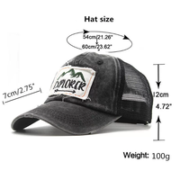 Gorra de béisbol de algodón de 5 paneles de alta calidad, diseño personalizado, al por mayor, estilo hip hop, para correr, con malla lavada, bordada, vintage y desgastada.