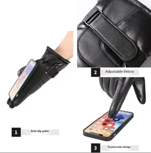 Gants de moto imperméables pour hommes, chauds et résistants au froid, antidérapants, écran tactile, coupe-vent, doublés de velours épais - Product Image 5
