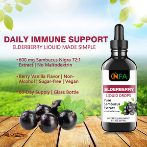 Gouttes liquides de sureau de marque personnalisée adaptées au soutien immunitaire quotidien des femmes et des hommes Teinture à base de plantes Supplément de sureau - Product Image 4