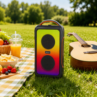 BKK / OEM 20W RMS Enceinte portable avec microphone intégré, boîtier en plastique, LED RGB, alimentation par batterie, Boombox sans fil pour extérieur
