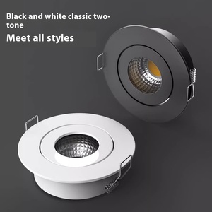 Đèn <span class=keywords><strong>LED</strong></span> âm trần nhôm lỗ nhỏ 3W tròn đen trắng chiếu sáng trong nhà 40MM-45MM có thể điều chỉnh hướng chiếu - Product Image 2