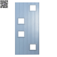 Puerta Moderna de Material Compuesto GRP con 2 Paneles, Puertas y Ventanas Exteriores de Material Compuesto de Aluminio y Madera