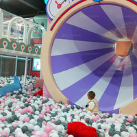 Parc d'aventure pour enfants de terrain de jeu de château d'intérieur commercial avec des tailles personnalisables certifiées CE de piscine de boule de toboggan