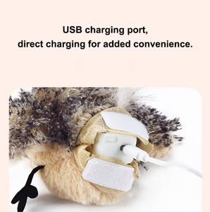 Jouet pour chat éducatif moderne rechargeable par USB, style dessin animé, avec design en peluche, respectueux de l'environnement, télécommande, pour intérieur, fournitures pour animaux de compagnie - Product Image 5