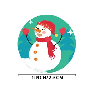 Factory Supplier Merry Christmas Theme Labels Stickers Festival Christmas Decorative Waterproof Cartoon Stickers