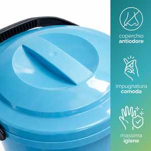 Cestino per rifiuti rotondo da sottolavello da 18 litri con coperchio antiodore e maniglia per un facile accesso - Product Image 3