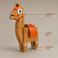 Ensemble de blocs de construction personnalisés en forme de chameau, jouets éducatifs, jouets pour enfants, jouets promotionnels, OEM, marque privée, modèles d'animaux