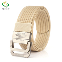 Ceinture tactique en toile réglable de qualité supérieure pour hommes, légère, en nylon, pour le sport de plein air, largeur 3,8 cm, boucle double en alliage personnalisable
