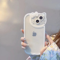 Coque pour Apple 16 Pro Max, style Instagram, chat mignon, coque d'appareil photo, TPU, étanche, transparente, iPhone 15 Plus, étui de téléphone portable