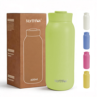 Bouteille d'eau de camping à double paroi en acier inoxydable classique avec logo personnalisé, isotherme, anti-fuite, à large ouverture, 12-24 heures