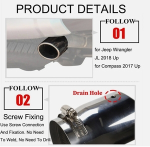 Silenziatore di Scarico in Acciaio Inox 304 ad Alte Prestazioni, Dimensioni Personalizzate, per <span class=keywords><strong>Jeep</strong></span> <span class=keywords><strong>Compass</strong></span> 2007-2015 - Product Image 2