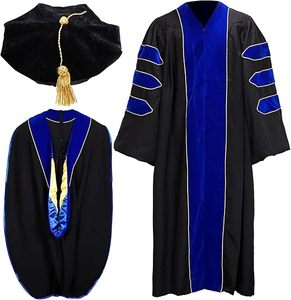 Abito di dottorato personalizzabile abbigliamento formale di laurea per candidati PhD - Product Image 1