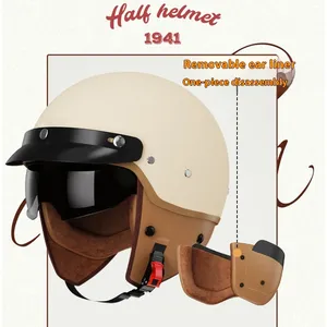 SD <span class=keywords><strong>ABS</strong></span> レトロバイク用ヘルメット、メンズハーフフェイスプロテクション、大人用クラッシュヘルメット - Product Image 6
