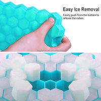 Bac à glaçons en silicone alvéolé 37 grilles, sans BPA, écologique, réutilisable, économique, de qualité alimentaire, facile à démouler pour whisky et cocktails