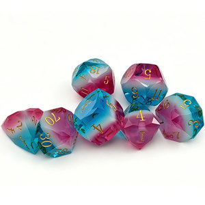 Custom Three Tone Marble Pattern Sharp Edge Polyhedral Resin <b>Dice</b> for DND RPG Board Games - Product Image 3
