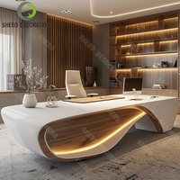 Meubles de bureau en bois de luxe personnalisables en forme de L, bureau moderne pour manager, bureau de direction, bureau de patron, bureaux de patron