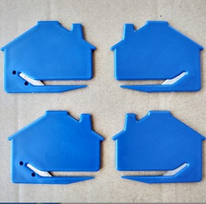 Abrecartas de regalo publicitario personalizado Abridor de correo de seguridad de regalo de agente inmobiliario en forma de casa - Product Image 3
