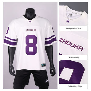 Camisetas de fútbol retro personalizadas, camisetas de estilo Streetwear con bordado sublimado, camisetas de fútbol americano de gran tamaño para fanáticos cuadrados - Product Image 4