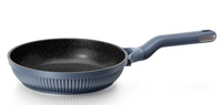 Ensemble de 4 ustensiles de cuisine japonais neufs en fonte antiadhésive avec couvercle en verre, qualité alimentaire, motif grain vertical bleu, pour restaurant commercial