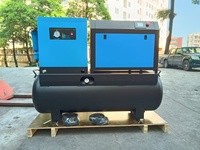 Machine de peinture au pistolet 8 bars 116 PSI 5 CV à entraînement direct, compresseur d'air à vis monophasé 220 V 50 Hz tout-en-un avec réservoir de 300 L
