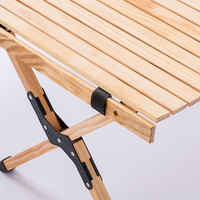 Camping en plein air pliant Table en bois jardin Portable oeuf rouleau pique-nique bureau