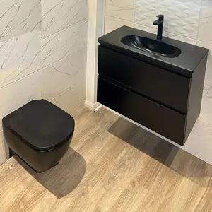 Treo tường WC Vanity lavabo kết hợp Wand CHẬU VỆ SINH Genova đơn vị tủ thấp tuôn ra nhà vệ sinh tròn đô thị Bath Ware commode vệ sinh