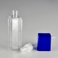 Bouteille de pulvérisation de brouillard cosmétique de forme carrée de 3.3oz 100ml Bouteille en plastique pour animaux de compagnie avec col de 20 à 410