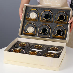 Tasses et soucoupes à expresso en céramique créatives, tasses à café en céramique pour la maison, tasses et soucoupes à café du Moyen-Orient - Product Image 6