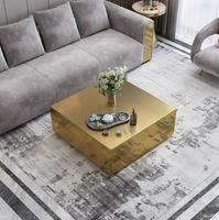 Table basse rectangulaire en verre moderne et durable de luxe avec 1 tiroir et dessus de miroir pour salon, maison, hôtel, table à thé