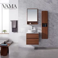 VAMA مصنع 24 بوصة الحديثة طقم مكياج الحمام الخشب الرقائقي الحمام دولاب زاوية مع خزانة بمرآة 772024