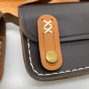 Superventas transfronterizo: Mini cartera colgante <span class=keywords><strong>de</strong></span> cuero genuino para mochila, con bolsa para auriculares y llavero para colgar al cuello - Product Image 5