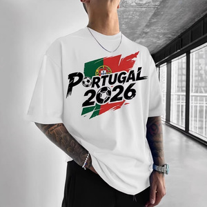 Portugal <b>Soccer</b> Jersey Men Crew Neck Short Sleeve Regular Fit Full Print Digital Printed Breathable 100% Polyester Sport - Product Image 2