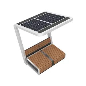 2024 New Model Solar Garden Bench With LED Lights Charger Wifi Bluetooth Audio Modern Smart Bench Outdoor Solar Bench