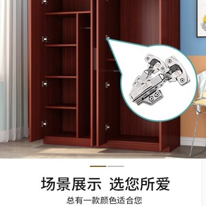 Armario de madera maciza hecho a medida para el hogar y el dormitorio, estilo moderno minimalista, color sólido, gran capacidad, puertas dobles. - Product Image 3