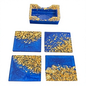 Premium Resin Coasters with Marble Design Heat Resistant Cup <b>Mats</b> for Home <b>Bar</b> and Restaurant - Product Image 6
