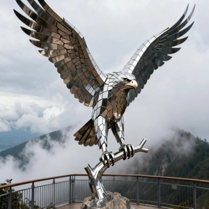 Sculptures d'aigle et de dragon chinois en acier inoxydable, sculpture animale personnalisable (forme et taille disponibles) - Product Image 2