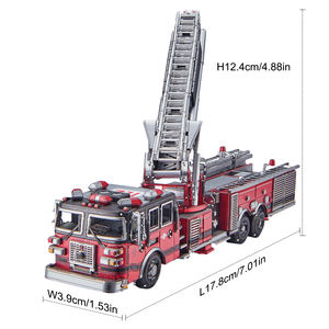 <span class=keywords><strong>Piececool</strong></span> Le Grand Cadeau Mains Artisanat 354pcs Camion de Pompier Échelle Camion Modèle Kits Pour Bricolage Assemblage 3D Métal Puzzle - Product Image 2